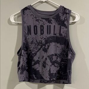 NOBULL Women's Black and Gray Artistic Crop Top